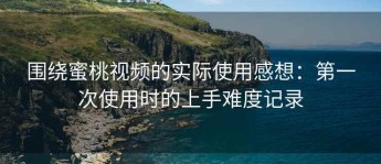 围绕蜜桃视频的实际使用感想：第一次使用时的上手难度记录