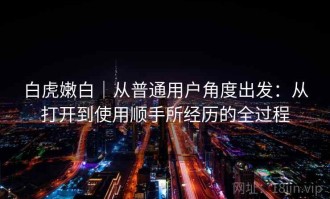 白虎嫩白｜从普通用户角度出发：从打开到使用顺手所经历的全过程