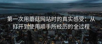 第一次用蘑菇网站时的真实感受：从打开到使用顺手所经历的全过程