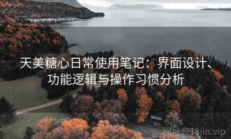 天美糖心日常使用笔记：界面设计、功能逻辑与操作习惯分析
