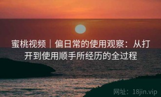蜜桃视频｜偏日常的使用观察：从打开到使用顺手所经历的全过程