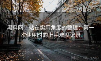 黑料网｜站在实用角度的整理：第一次使用时的上手难度记录
