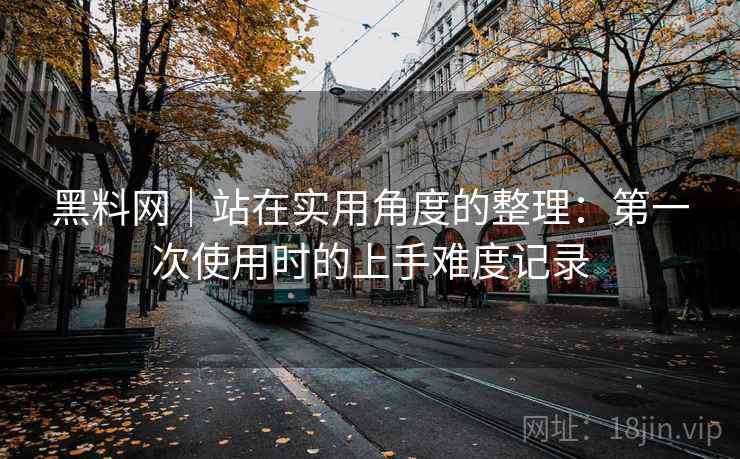 黑料网｜站在实用角度的整理：第一次使用时的上手难度记录