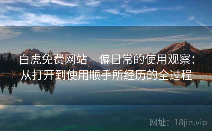 白虎免费网站｜偏日常的使用观察：从打开到使用顺手所经历的全过程