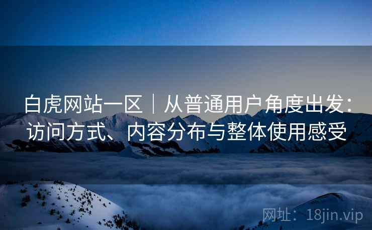 白虎网站一区｜从普通用户角度出发：访问方式、内容分布与整体使用感受